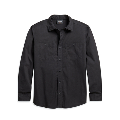 Mens Basic Button Down Shirt - Black Beauty