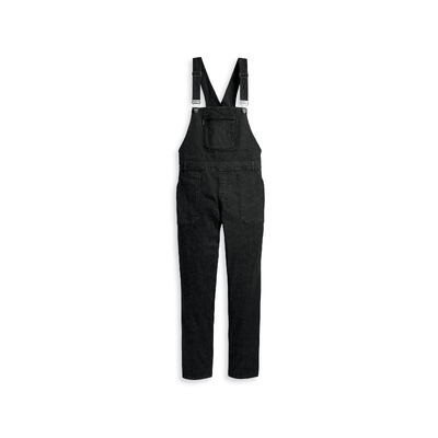 Womens Workwear Denim Overalls - Washed Black Denim