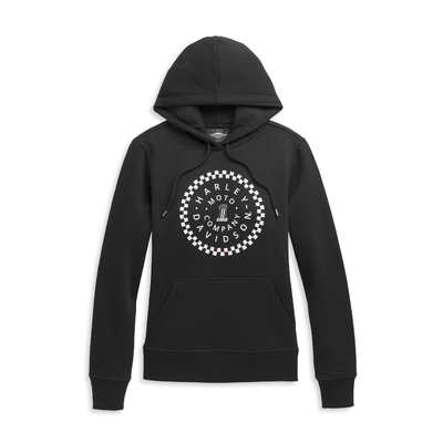 Womens No.1 Circle Graphic Pullover Hoodie - Black Beauty