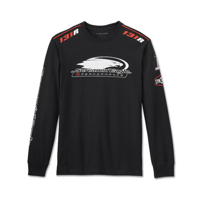 Mens Screamin Eagle Long Sleeve Tee - Harley Black