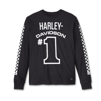 Mens #1 Racing Long Sleeve Tee - Harley Black