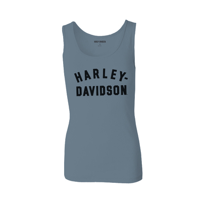 Womens Ultra Classic Racer Font Knit Tank - Dusty Blue