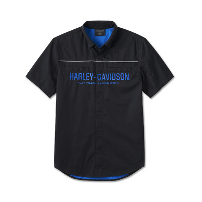 Mens No.1 Racing Performance Short Sleeve Shirt - Harley Black