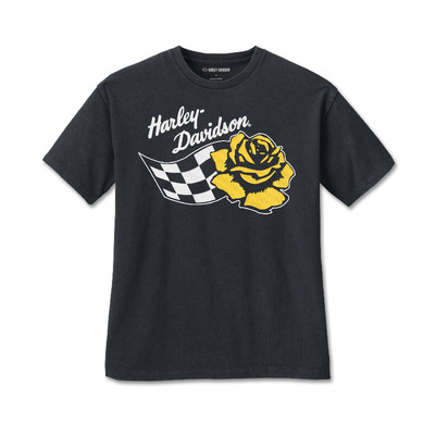 Womens Rose Racer Oversized Tee - Harley Black