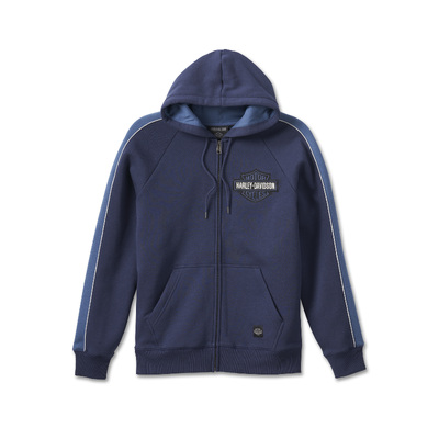 Mens Club Crew Zip-Up Hoodie - Peacoat