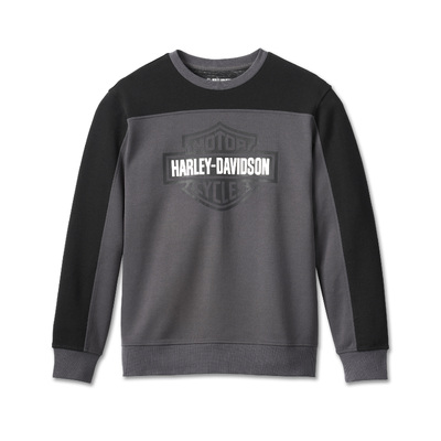 Mens Bar &amp; Shield Colorblock Sweatshirt - Colorblocked - Blackened Pearl