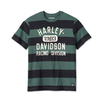 Mens Racing Striped Tee - Green Stripe