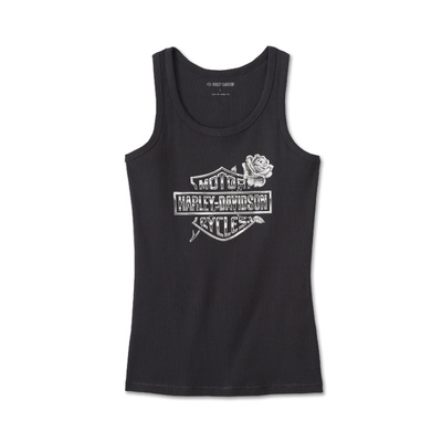 Harley-Davidson Rose Bar &amp; Shield Womens Tank - Harley Black