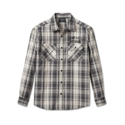 Harley-Davidson Mens Staple Performance Shirt - Black Plaid - Black Plaid