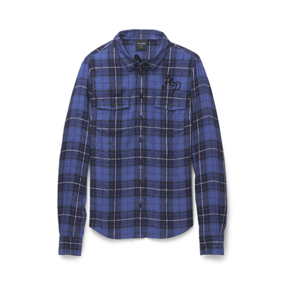 Womens Classic Racer Plaid Shirt - YD Plaid - Peacot