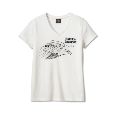 Womens 120th Anniversary United V-Neck Tee - Cloud Dancer