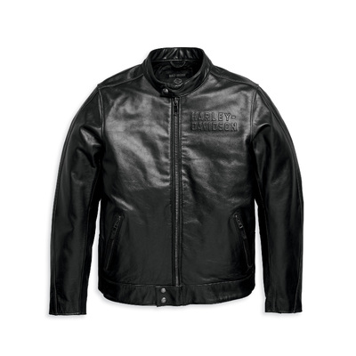 Mens Enodia Leather Riding Jacket - Black