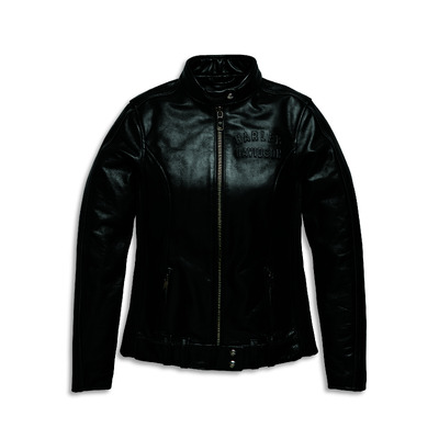 Womens Enodia Leather Riding Jacket - Black