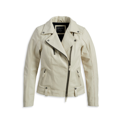 Womens Vixen Lane Leather Jacket - Oatmeal