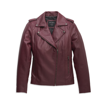 Womens Full Speed Leather Jacket - Tawny Port