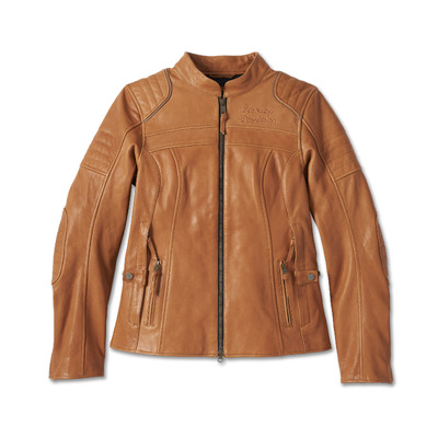 Womens Pursuit Triple Vent System Leather Jacket - Tortoise Shell