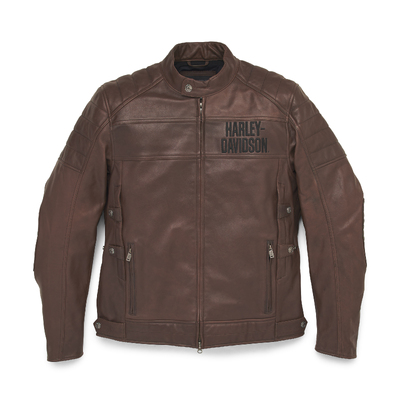 Mens Fremont Triple Vent System Leather Jacket - Coffee Bean