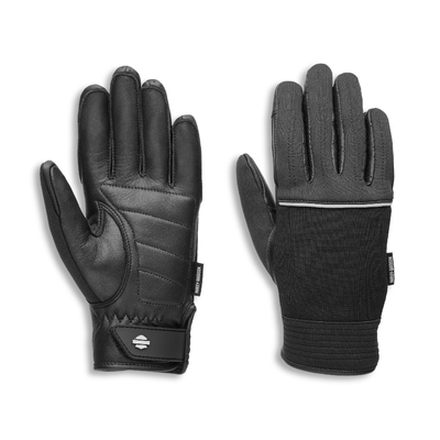 Womens Brady Full Finger Mixed Media Glove - Black