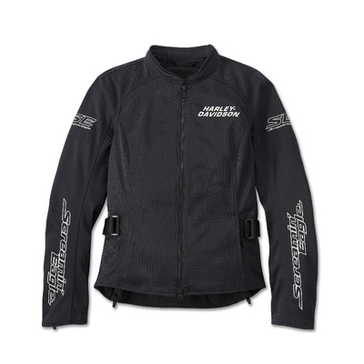 Womens Screamin Eagle Mesh Riding Jacket - Harley Black