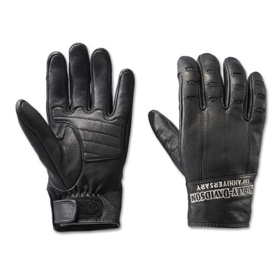 Mens 120th Anniversary True North Leather Gloves - Black