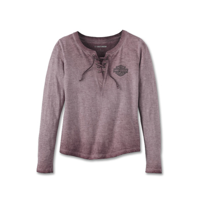Womens Throttle Lace-Up Knit Top - Grape Shake