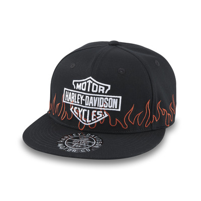 Flames Fitted Hat - Black Beauty