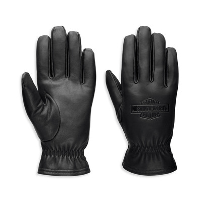Harley-Davidson Mens Full Speed Leather Gloves - Black Leather - Black Leather