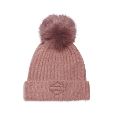 Womens Fireside Pom Pom Hat - Ash Rose - OSFM