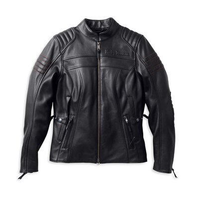 Womens Heather Avenue Triple Vent System Leather Jacket - Black