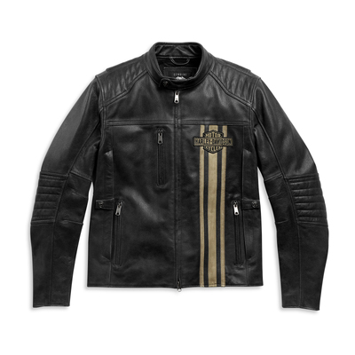 Harley-Davidson Mens H-D Triple Vent Passing Link II Leather Jacket - Black