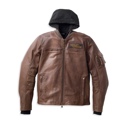 Harley-Davidson Mens Ventura 3-in1 Leather Jacket - Mulch