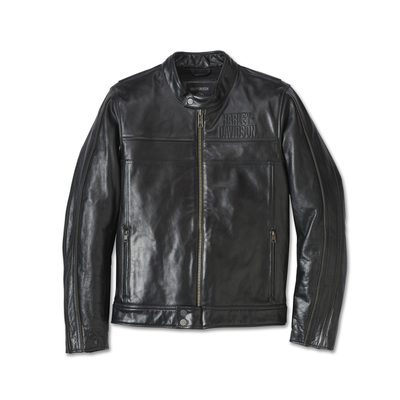 Harley-Davidson H-D Flex Layering System Café Racer Mens Leather Jacket Outer Layer - Black