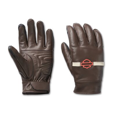 Harley-Davidson Mens Victory Lane Leather Gloves - Java