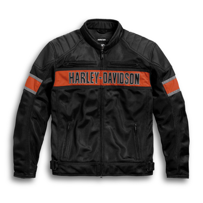 Harley-Davidson Mens Trenton Mesh Riding Jacket - Black