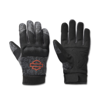 Harley-Davidson Men&#39;s Dyna Knit Mesh Gloves - Camo - Blackened Pearl