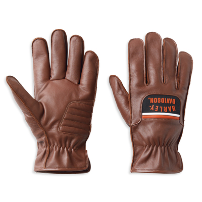 Harley-Davidson Mens Hampton Leather Gloves - Chocolate Brown