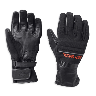 Harley-Davidson Quest Mixed Media Gauntlet Gloves - Black