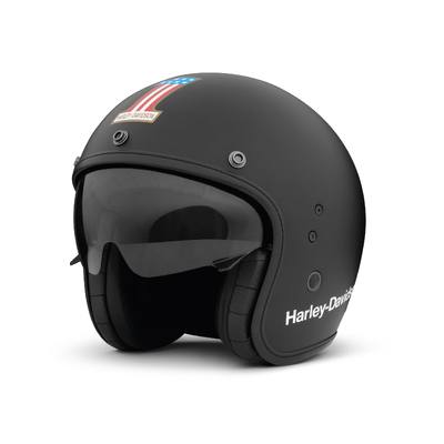 Classic No.1 X14 Sun Shield 3/4 Helmet - Matte Black