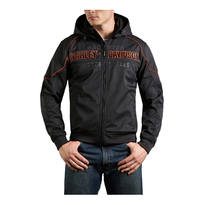 Harley-Davidson Mens Idyll Windproof Soft Shell Jacket - Black