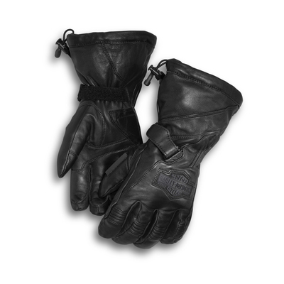 Harley-Davidson Mens Circuit Waterproof Gauntlet Gloves - Black
