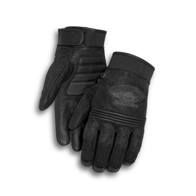 Harley-Davidson Mens Winged Skull Gloves - Black