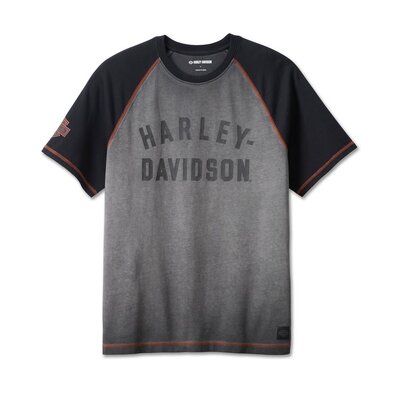 Harley-Davidson Mens Iron Bond Raglan Tee - Colorblocked - Light Grey