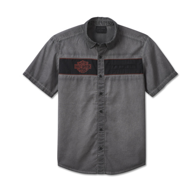 Harley-Davidson Mens Iron Bond Shirt - Colorblocked - Blackened Pearl