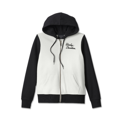 Womens Special Bar &amp; Shield Zip Front Hoodie - Colorblock