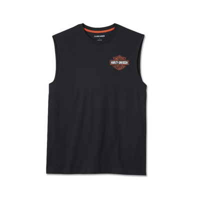 Mens Bar &amp; Shield Muscle Tee - Black Beauty