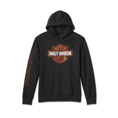 Mens Bar & Shield Hoodie - Black Beauty