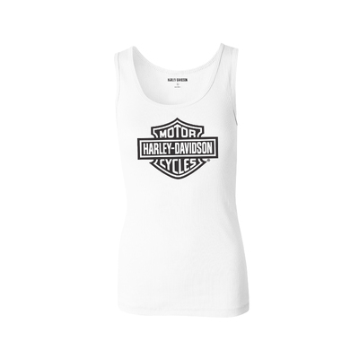 Womens Ultra Classic Bar &amp; Shield Tank - Bright White