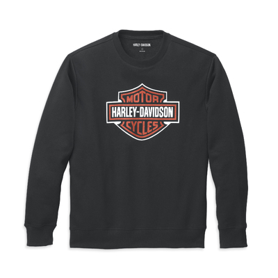 Mens Bar &amp; Shield Crewneck Pullover - Black