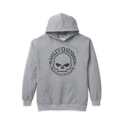 Mens Skull Graphic Hoodie - Medium Heather Grey