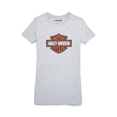 Womens Bar &amp; Shield Graphic Tee - Medium Heather Grey